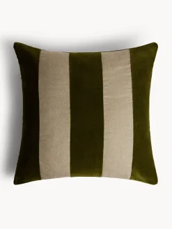 Cuscino 50x50 cm in velluto righe a contrasto
