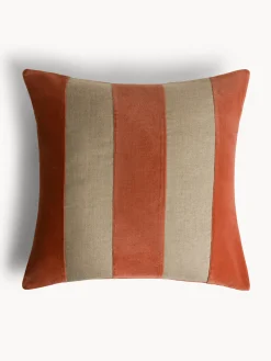 Cuscino 50x50 cm in velluto righe a contrasto