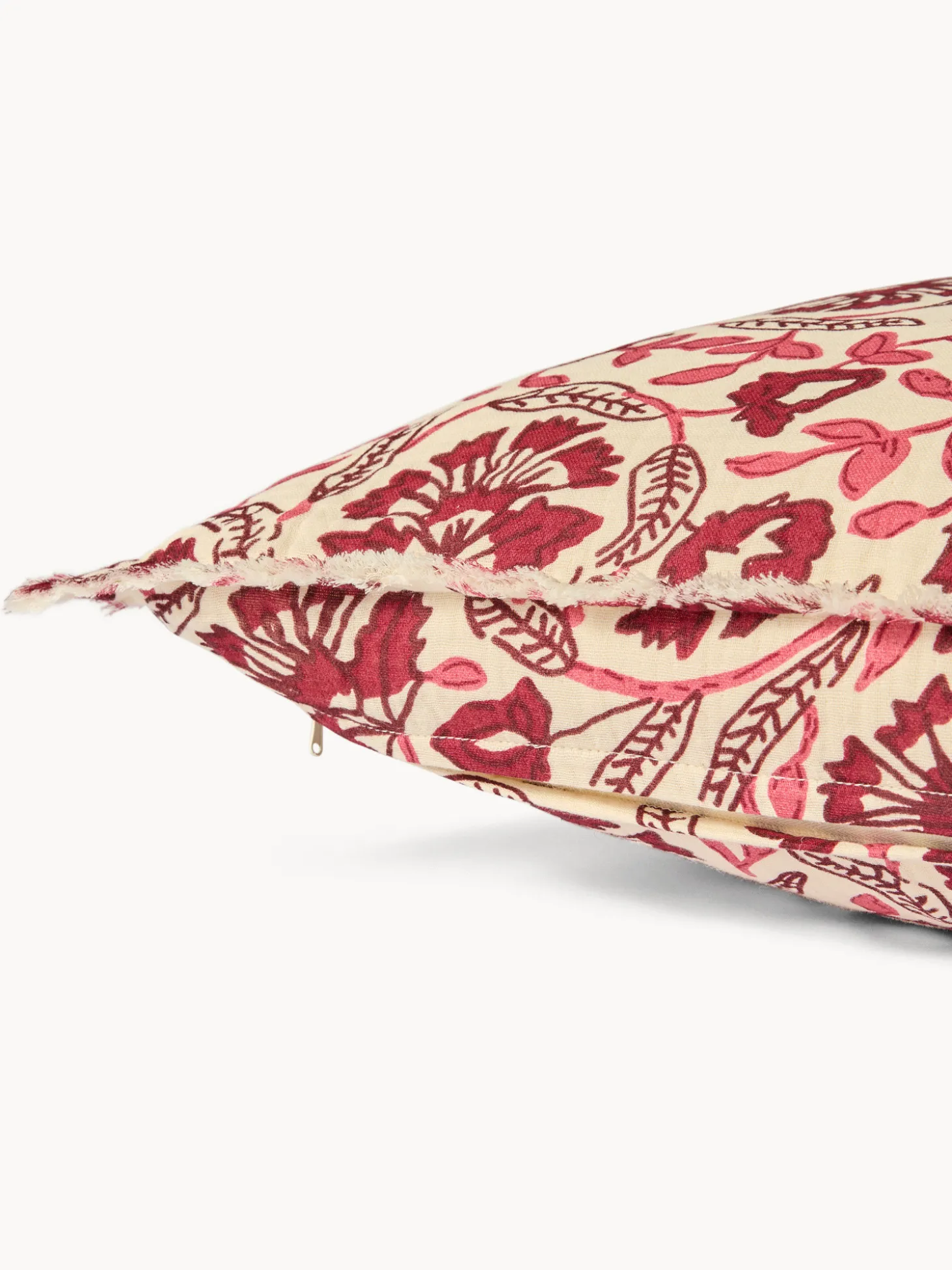 Cuscino 50x50 in garza di cotone stampato con frangette