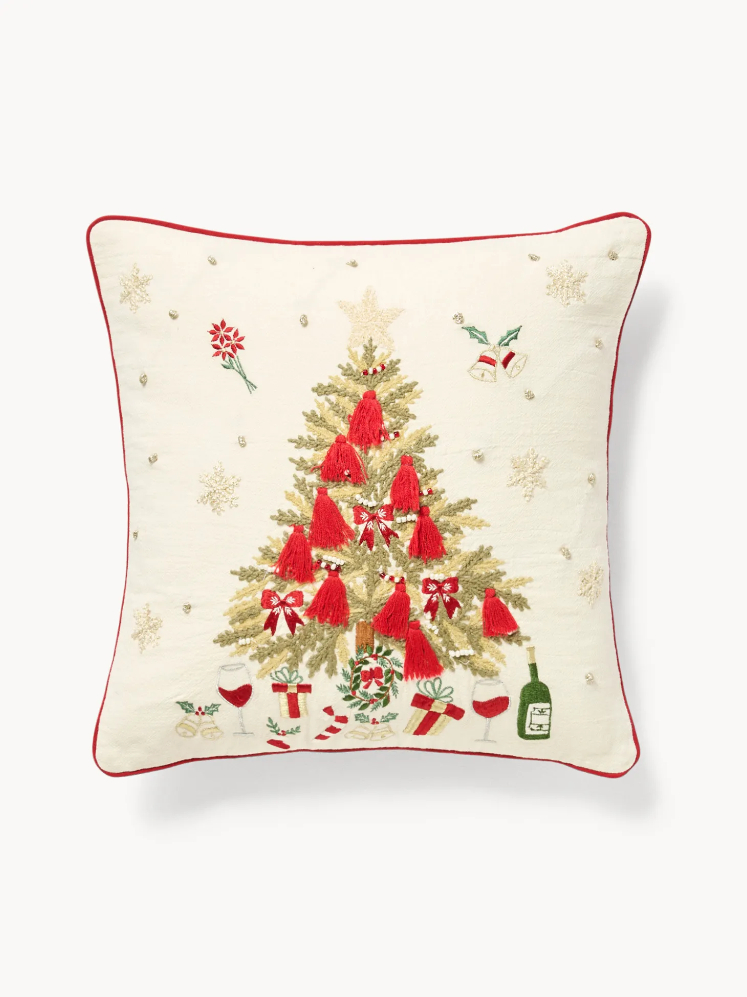 Cuscino 45x45 ricamo albero di Natale