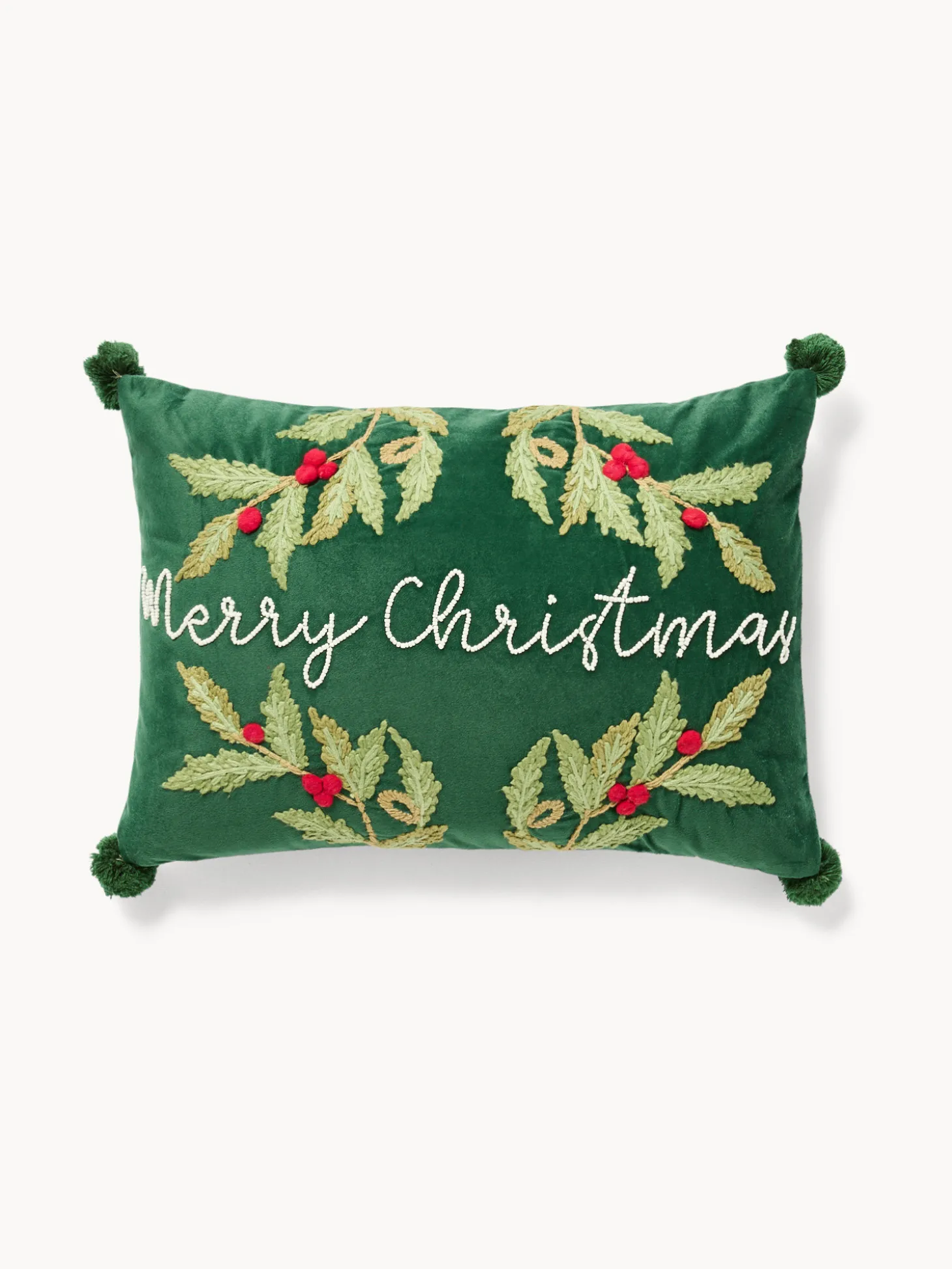 Cuscino 35x50 ricamo merry christmas