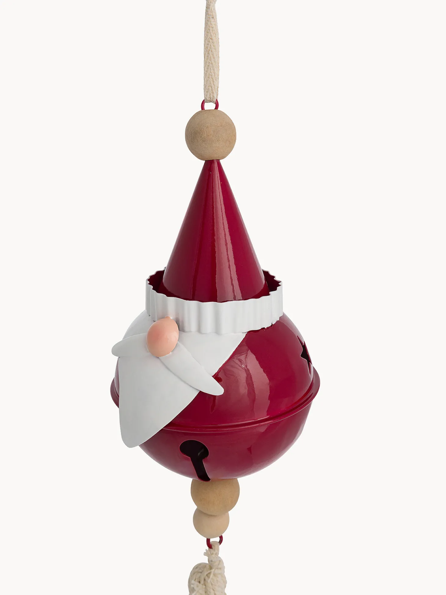 Decorazione in ferro a forma di Babbo Natale con nappina