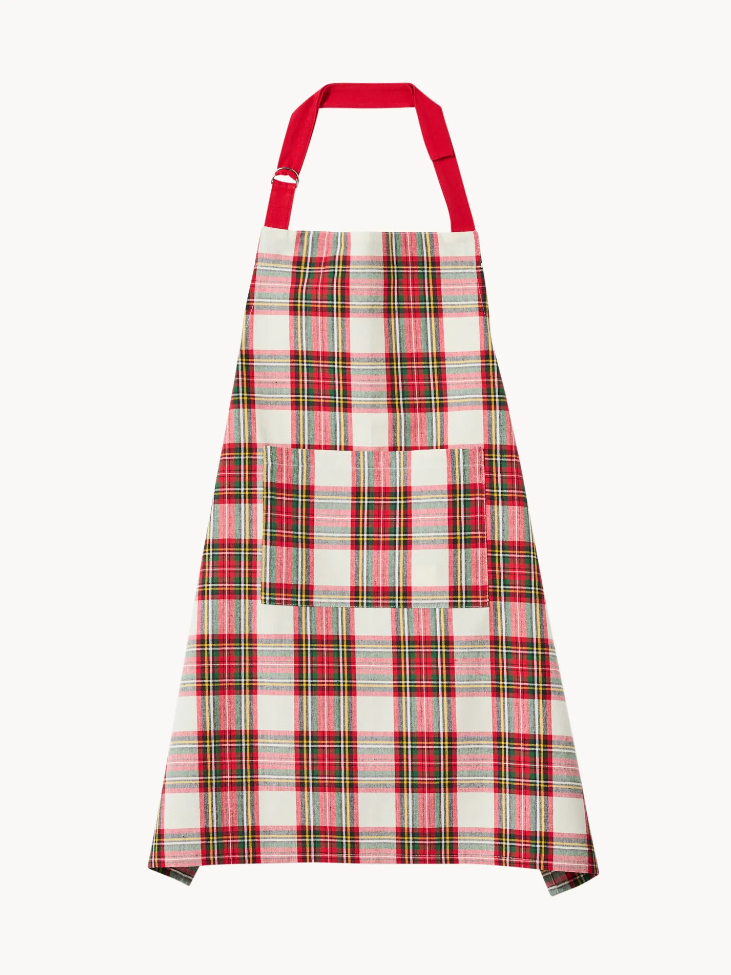 Grembiule a pettorina tartan in puro cotone tinto filo