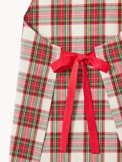 Grembiule a pettorina tartan in puro cotone tinto filo