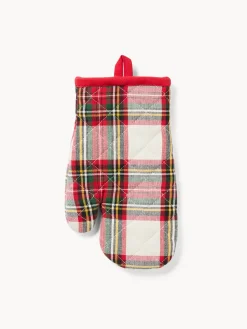 Guanto cucina tartan in puro cotone tinto filo