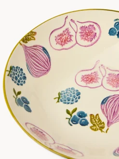 Insalatiera in ceramica motivo fichi dipinto a mano
