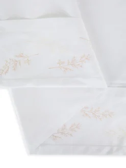 Lenzuolo ricamato in raso di cotone extra fine Portofino