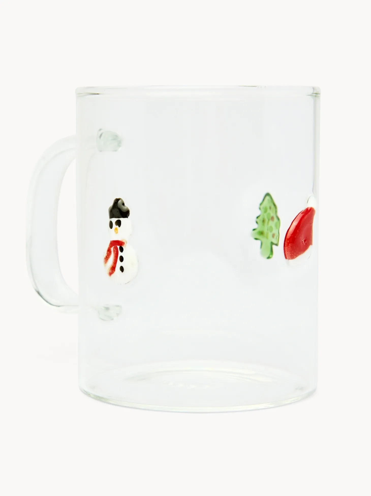 Mug in vetro borosilicato con applicazioni natalizie