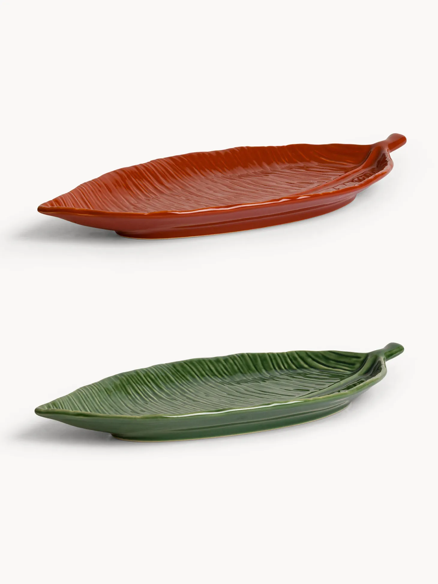 Piattino in stoneware a forma di foglia