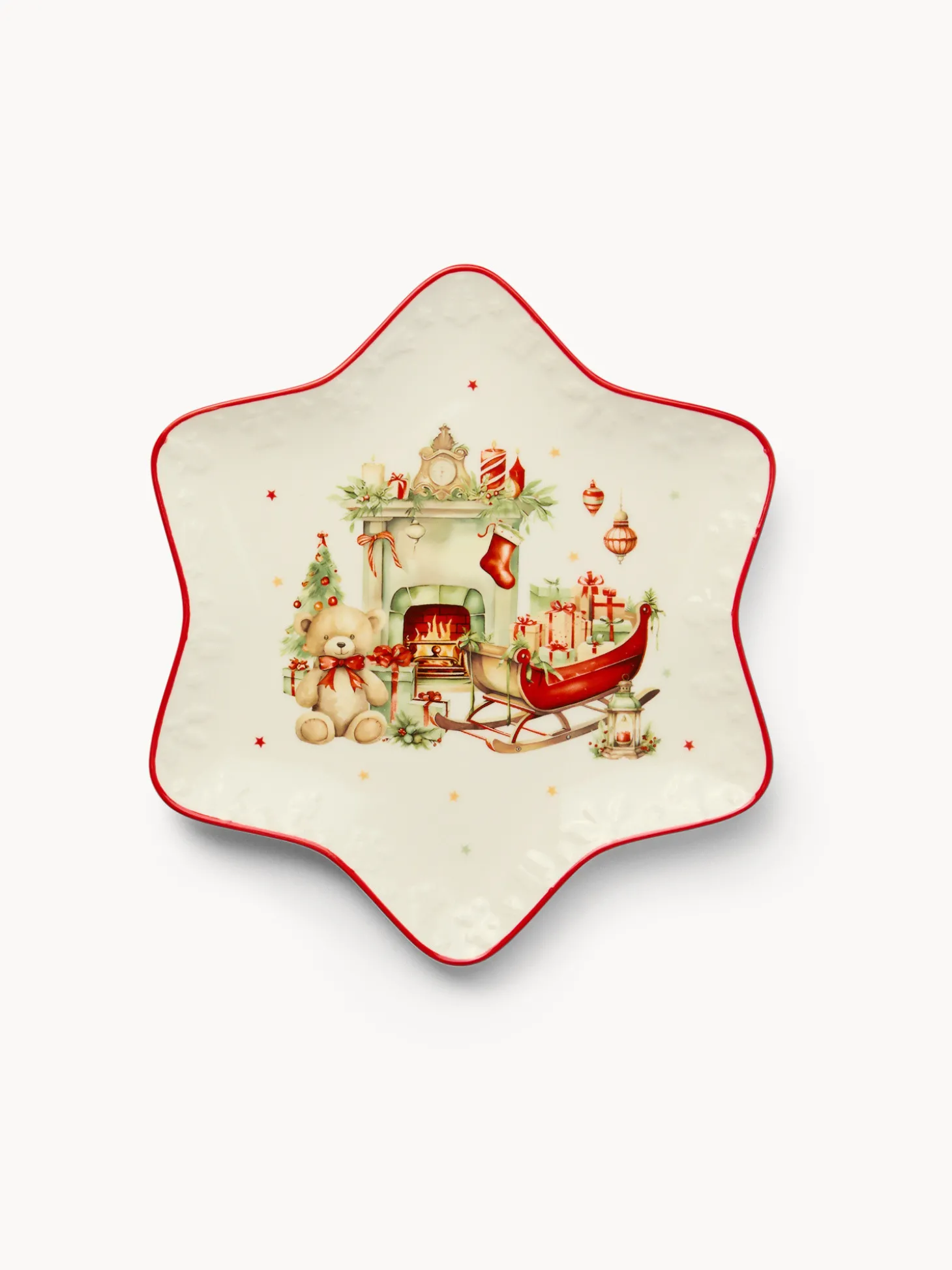 Piattino stella in porcellana Natale vintage
