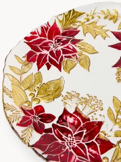 Piatto da portata in vetro decoro fiore