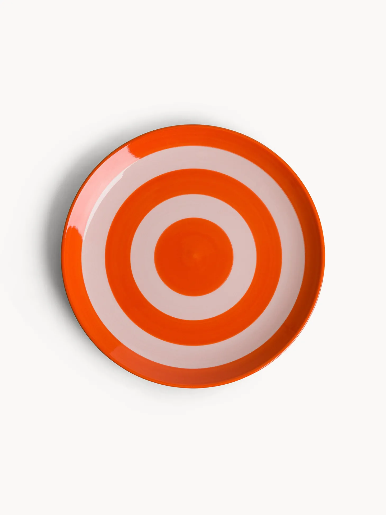 Piatto frutta in ceramica a righe circolari