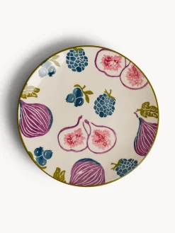 Piatto frutta in ceramica motivo fichi dipinto a mano