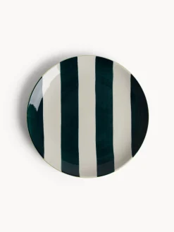 Piatto frutta in ceramica a righe