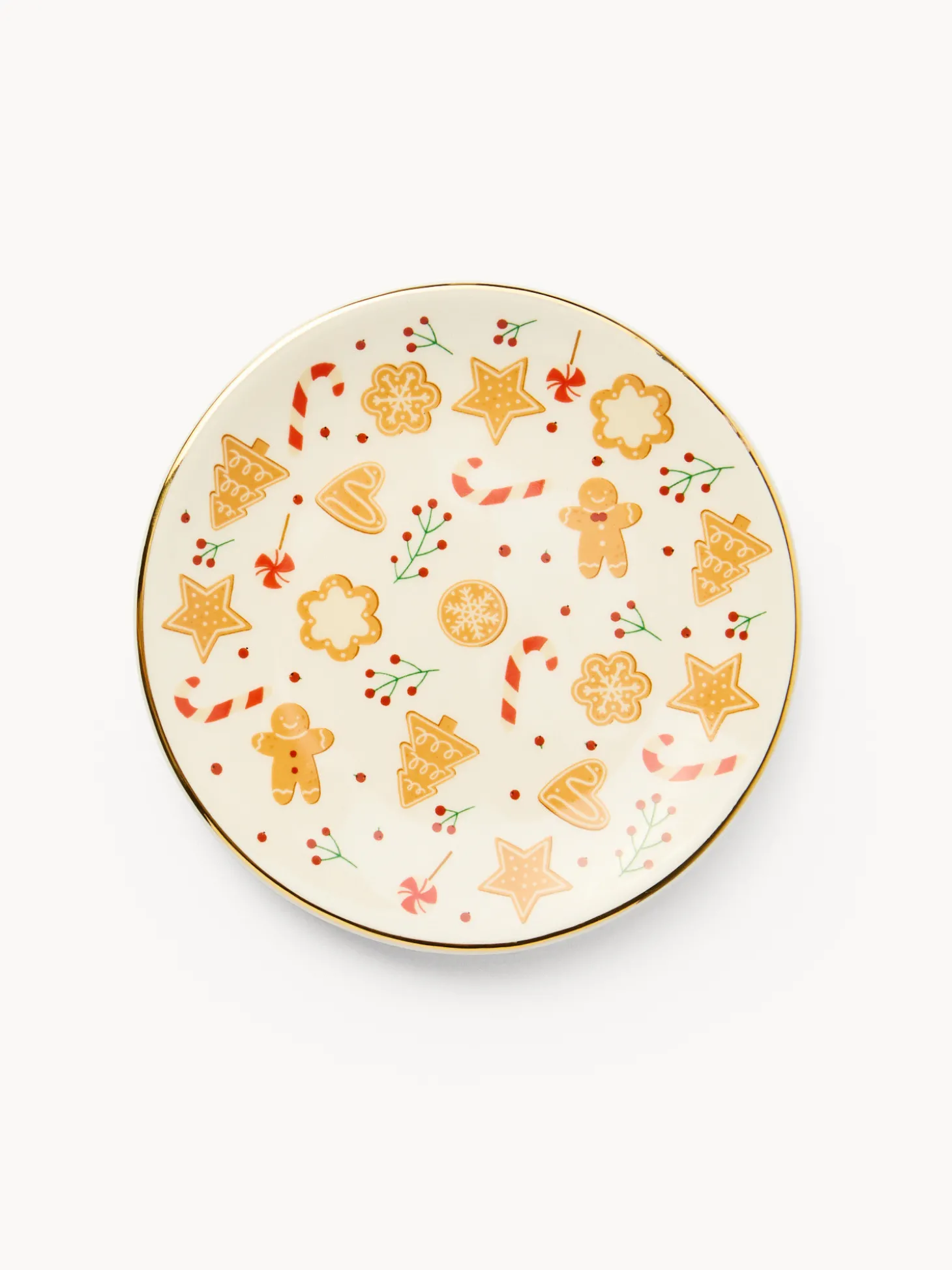 Piatto pane in stoneware motivo gingerbread