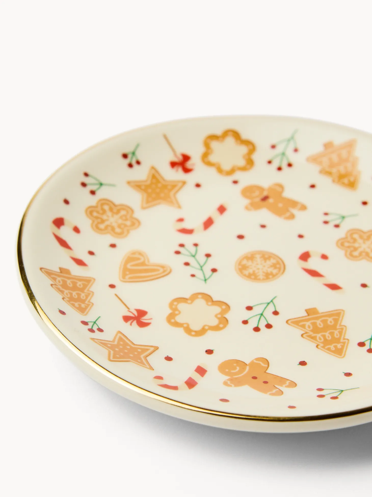 Piatto pane in stoneware motivo gingerbread