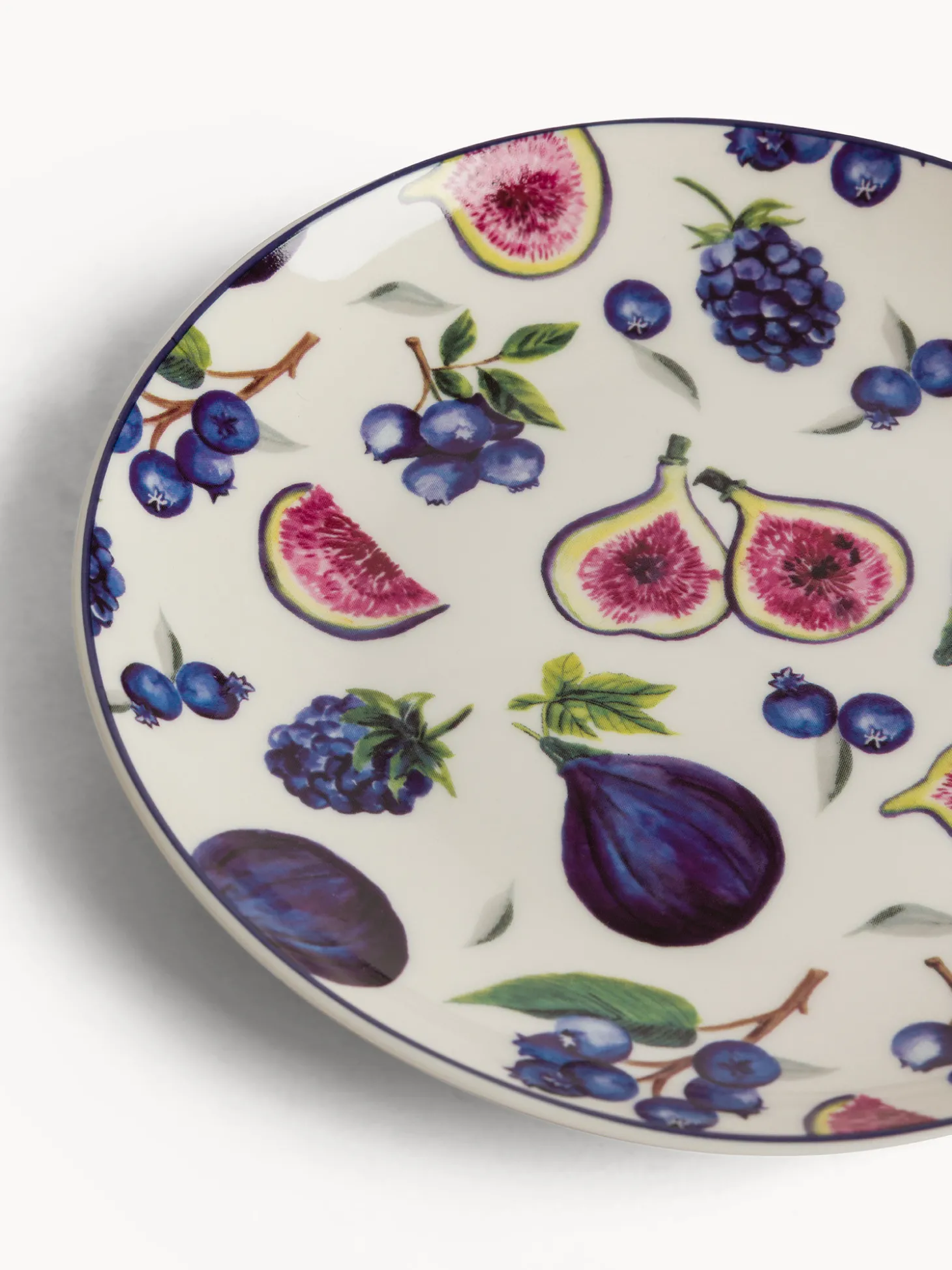 Piatto pane new bone china motivo fichi