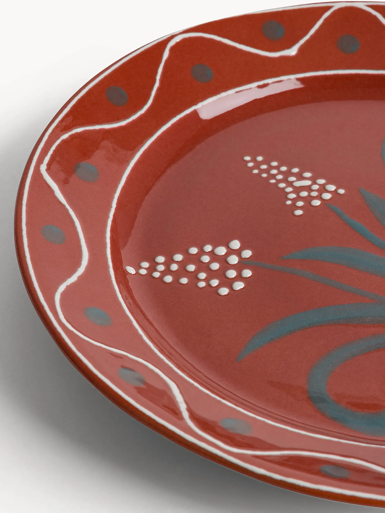 Piatto piano Austin ceramica stoneware dipinta a mano