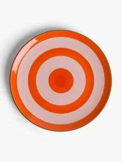 Piatto piano in ceramica a righe circolari
