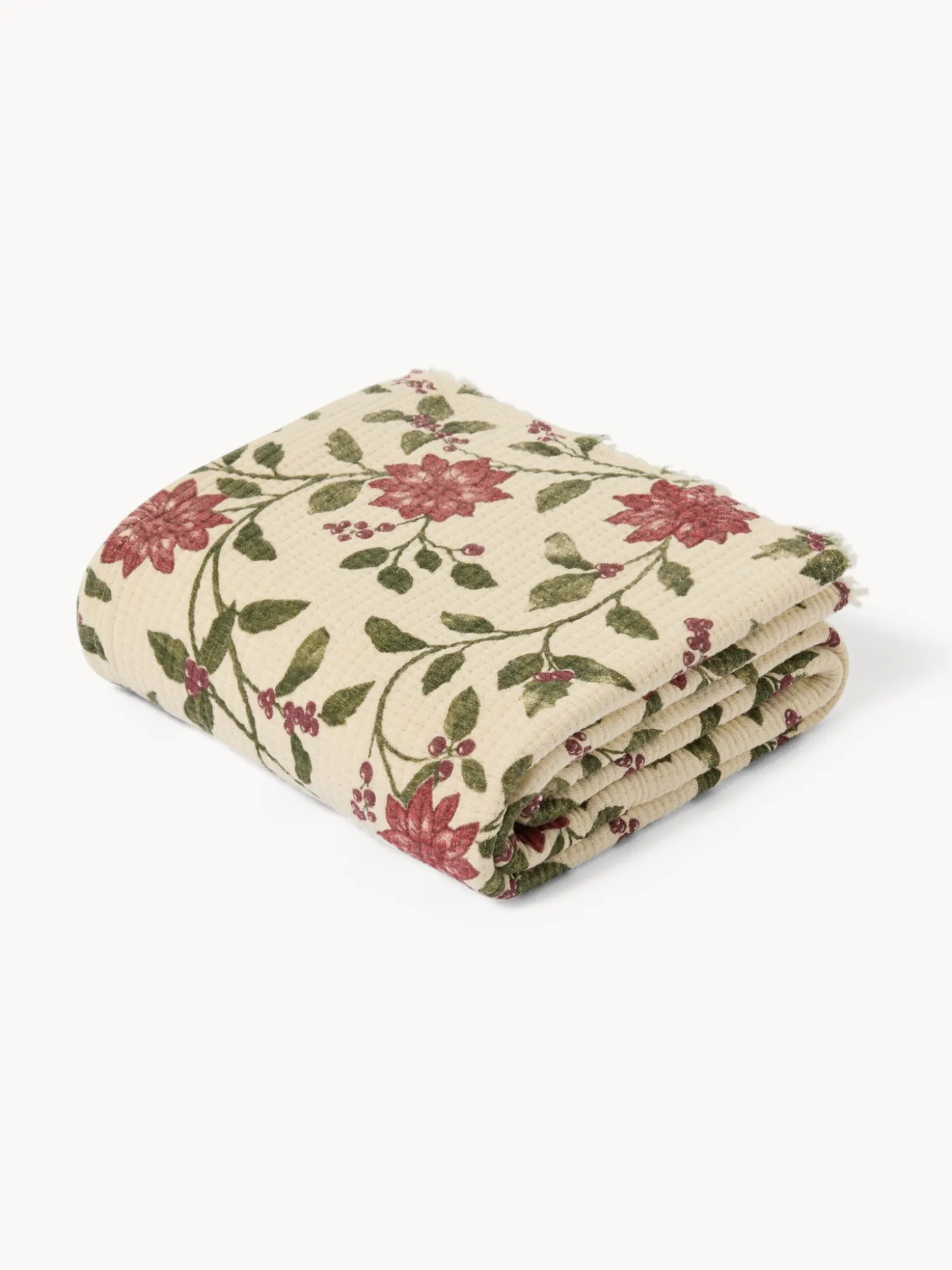 Plaid in garza di cotone stampa artigianale