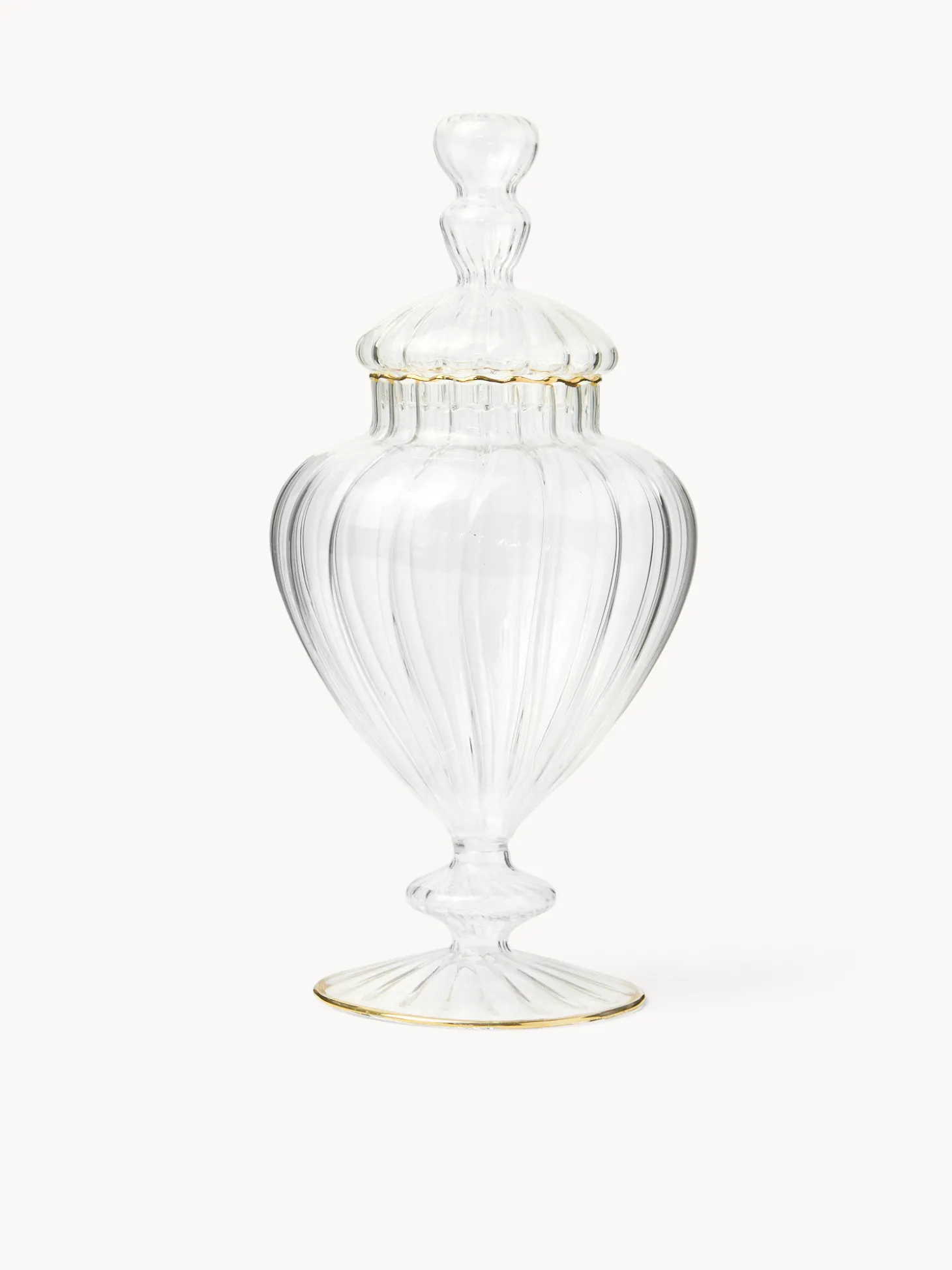 Porta dolci in vetro borosilicato profili oro