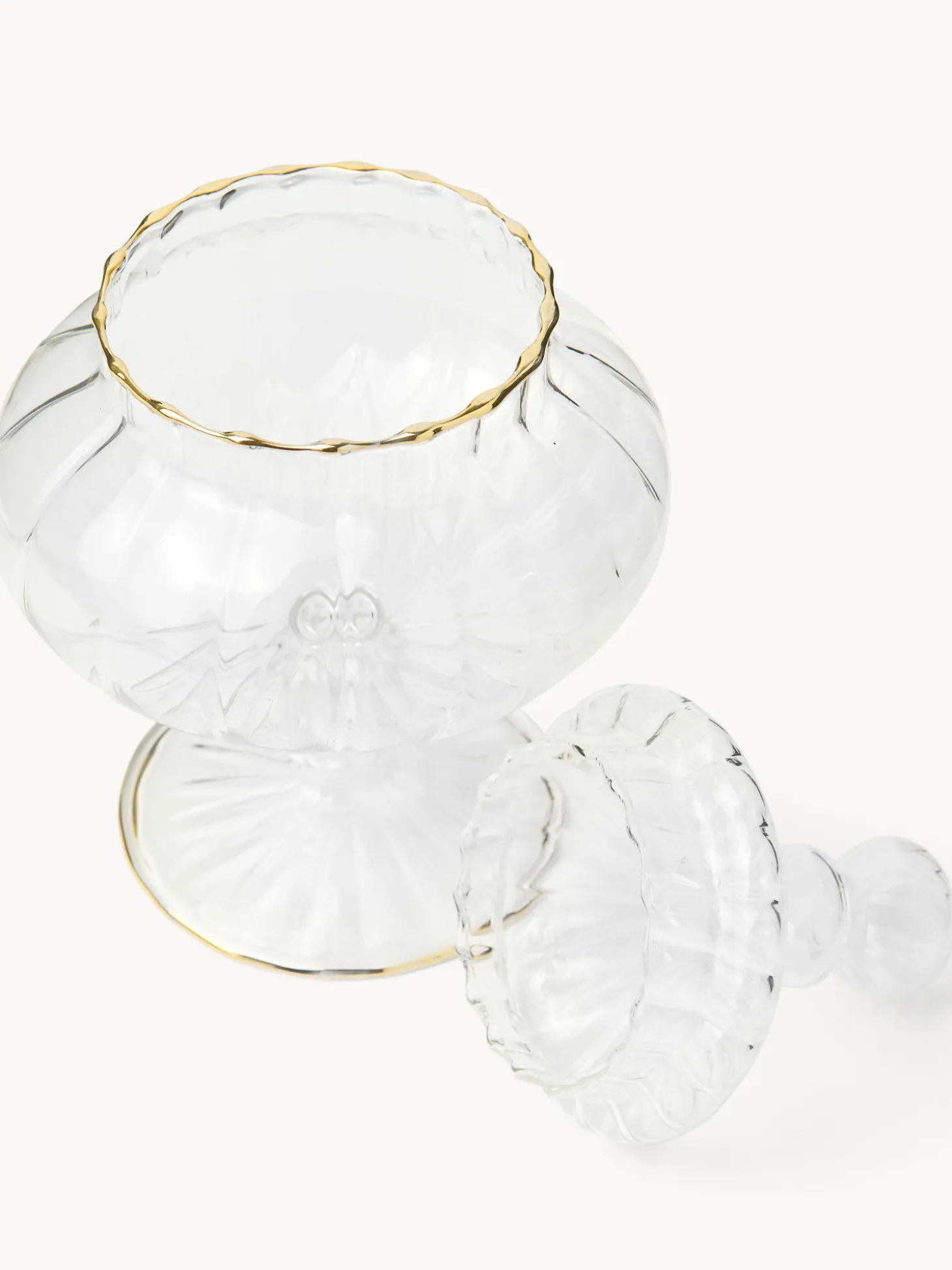 Porta dolci in vetro borosilicato profili oro