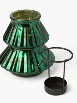 Porta t-light in vetro ad albero di Natale
