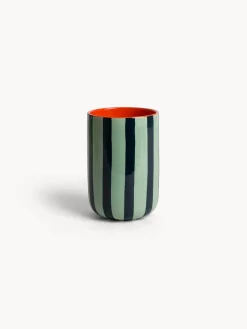 Porta utensili in ceramica a righe