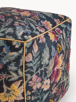 Pouf in velluto stampa floreale