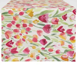 Runner puro cotone stampa tulipani