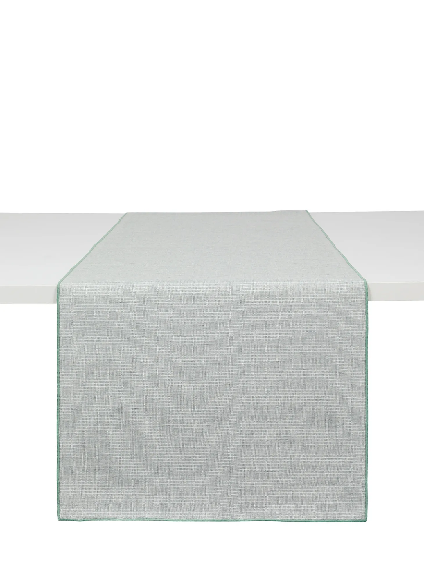 Runner puro lino con bordo smerlato
