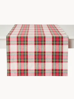 Runner tartan in puro cotone tinto filo