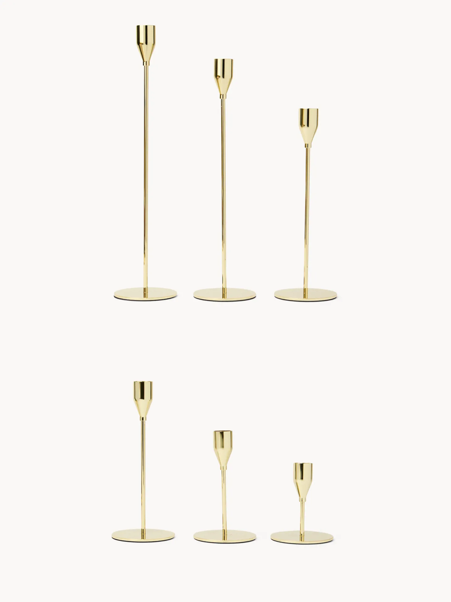 Set 6 candelieri dorati