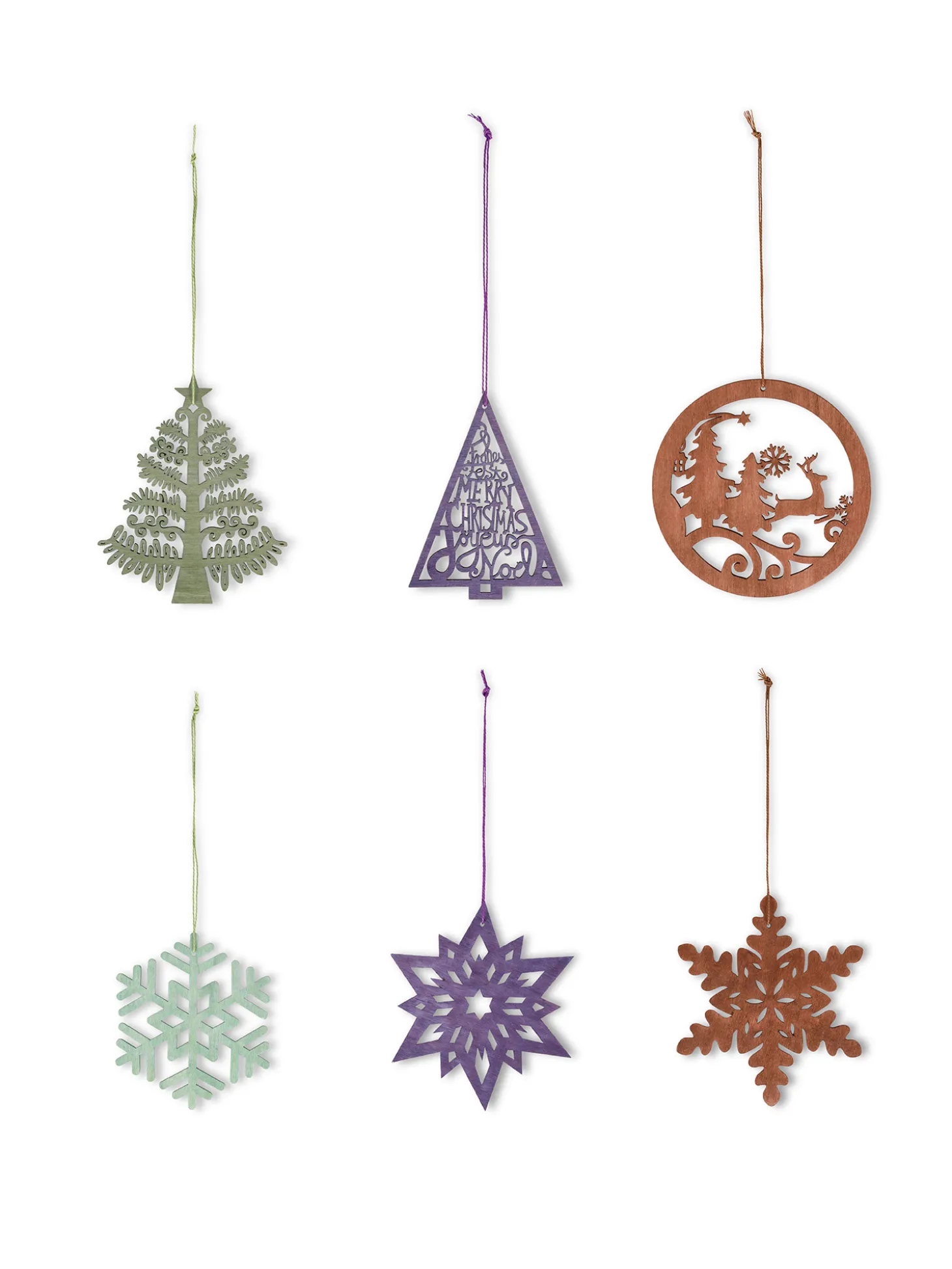 Set 6 decori in legno