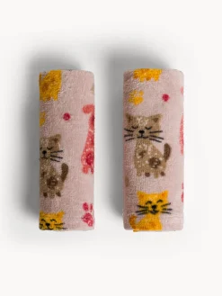 Set 2 lavette in cotone velour stampa animaletti