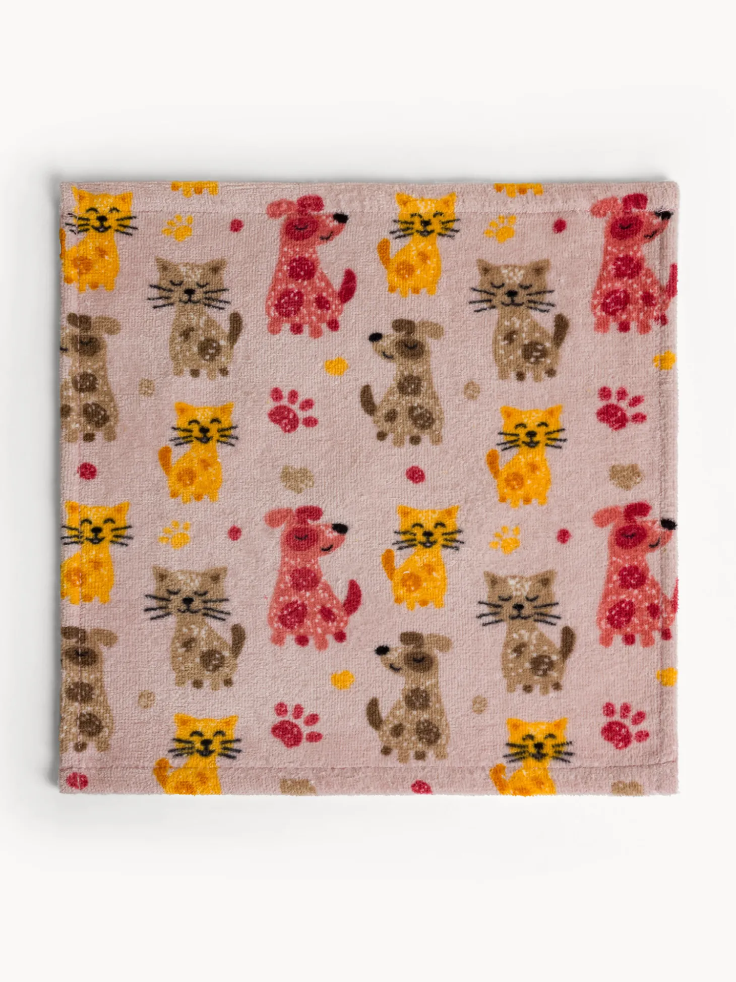 Set 2 lavette in cotone velour stampa animaletti