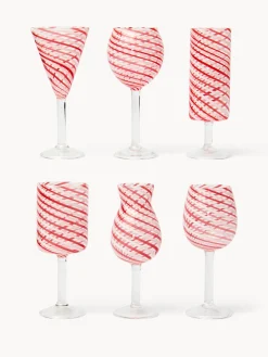 Set 6 mini calici in vetro borosilicato a righe