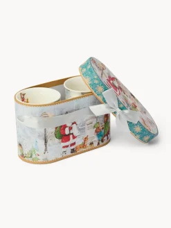 Set 2 mug in new bone china Babbo Natale vintage