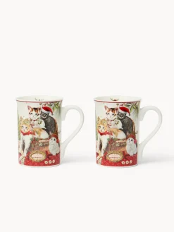 Set 2 mug in new bone china gattini vintage