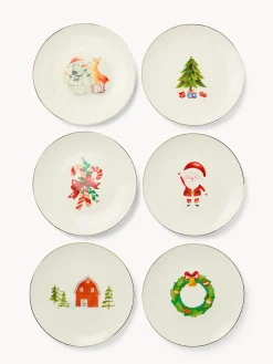 Set 6 piattini frutta new bone china decorati