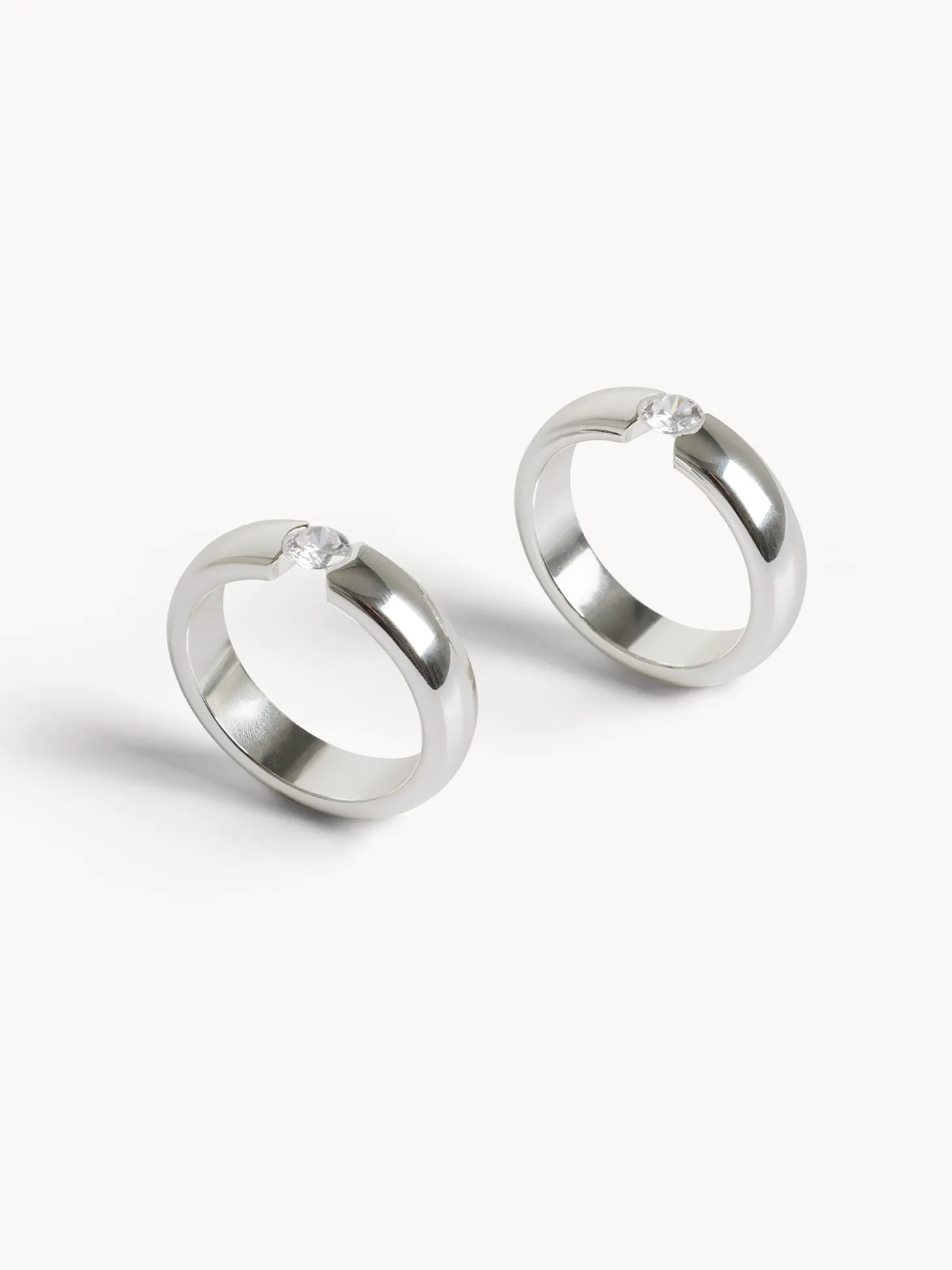 Set 2 portatovaglioli in silver plated