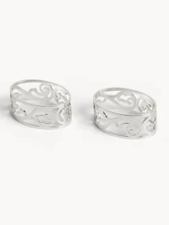 Set 2 portatovaglioli in silver plated