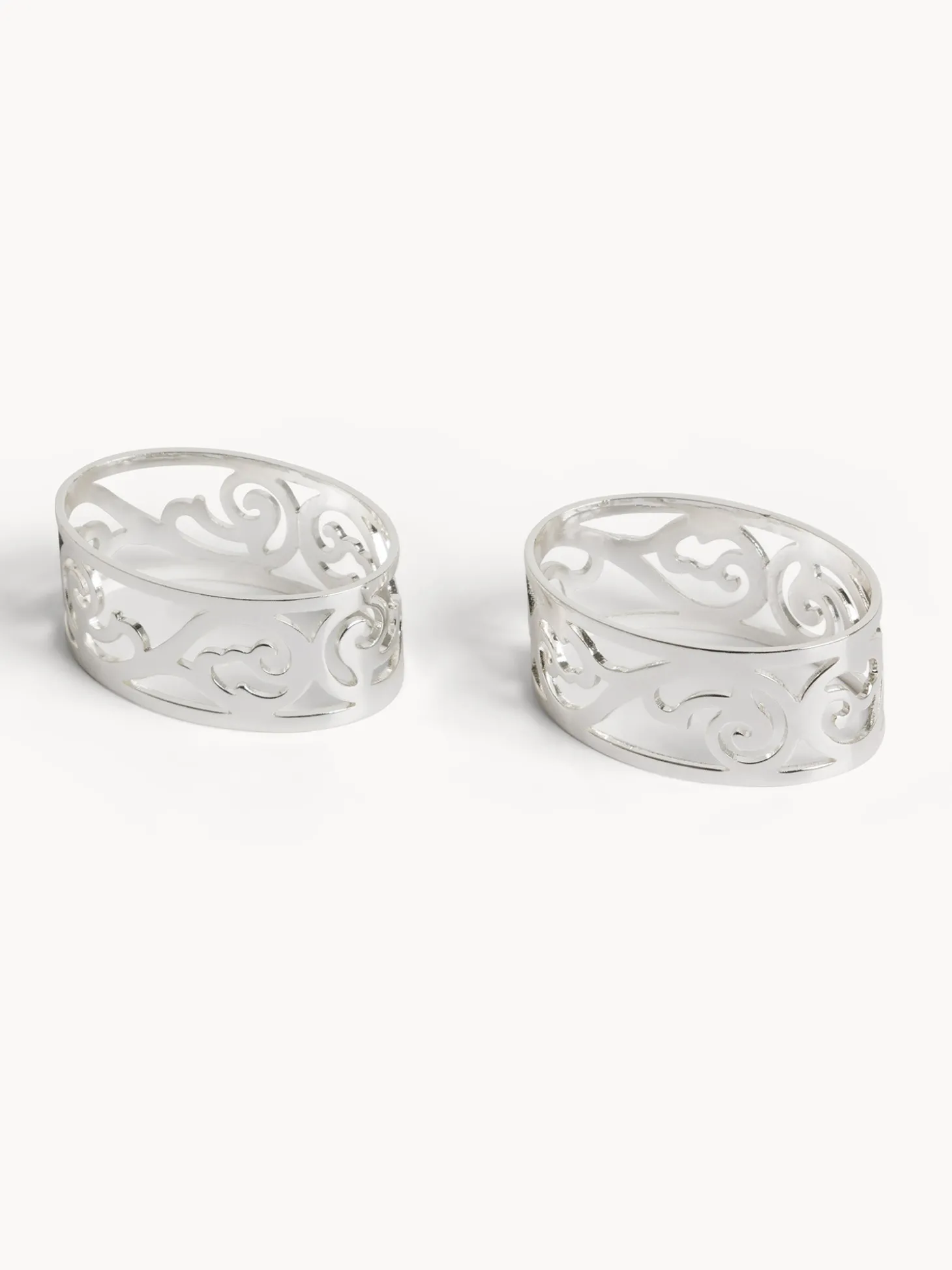Set 2 portatovaglioli in silver plated