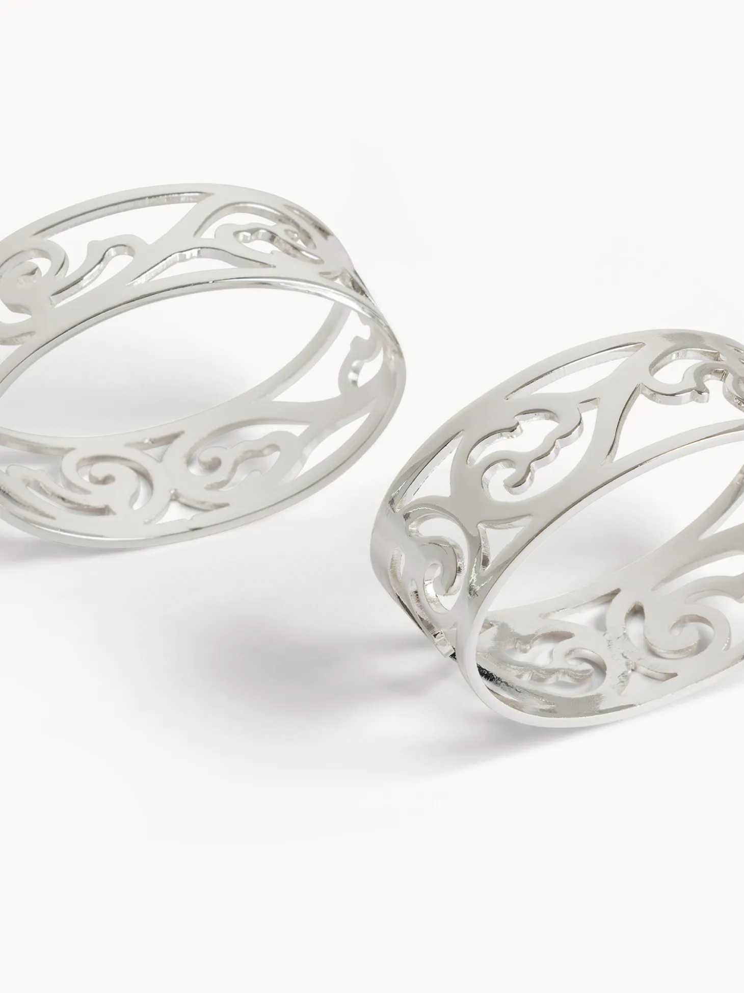 Set 2 portatovaglioli in silver plated
