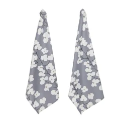 Set 2 strofinacci cotone stampa fiori