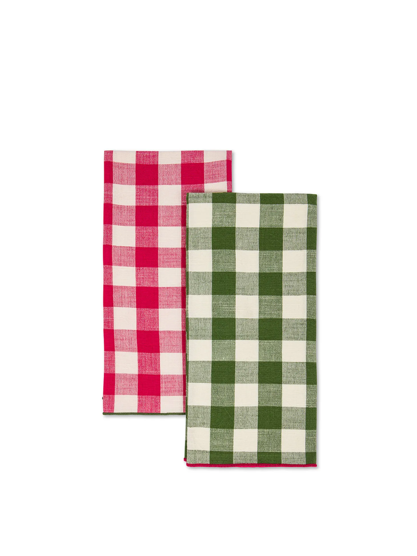 Set 2 strofinacci puro cotone motivo check