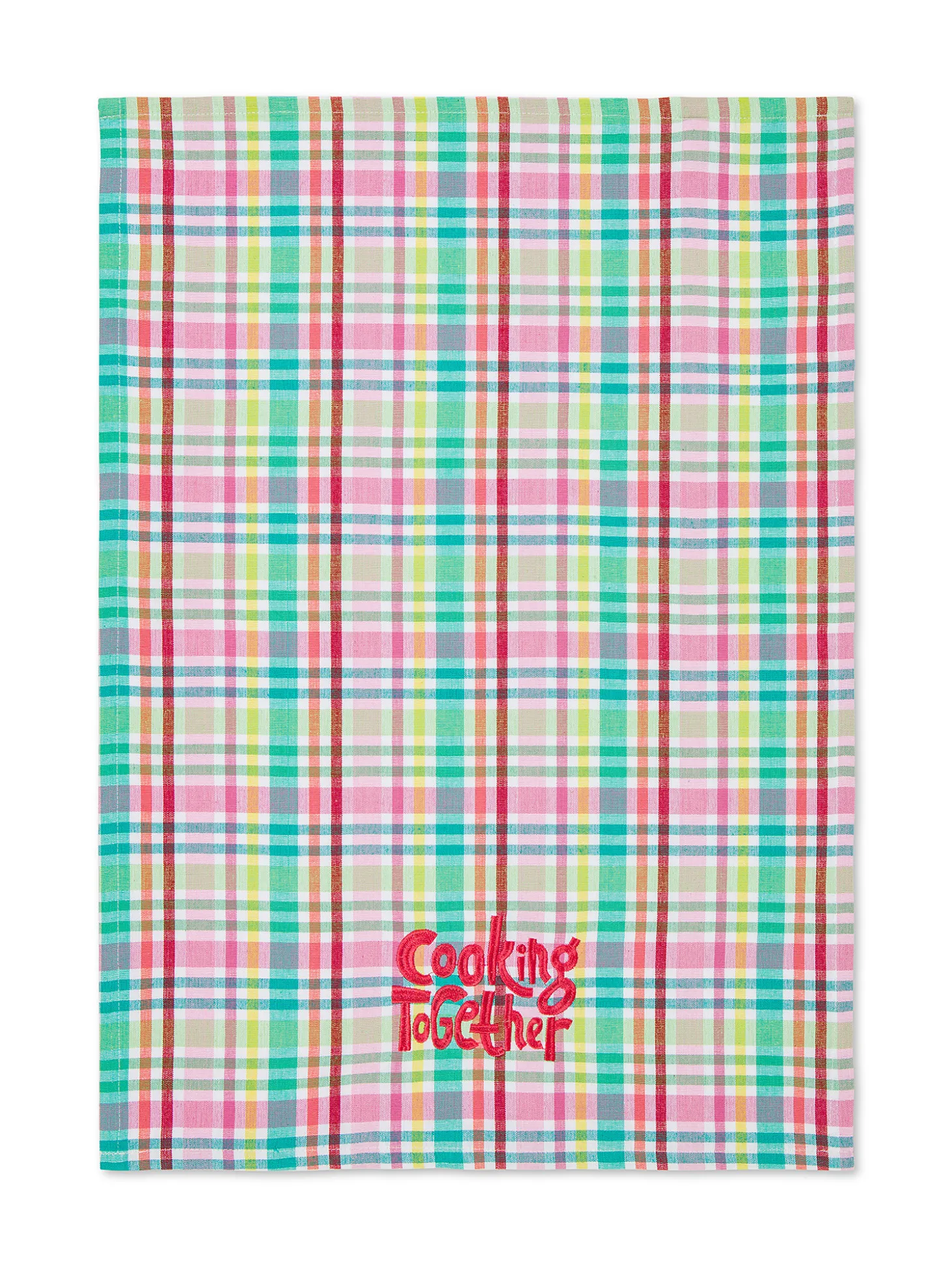 Set 2 strofinacci puro cotone ricamo verdure
