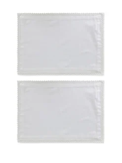 Set 2 tovagliette twill di cotone con ricamo