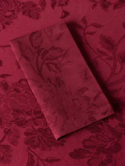 Set 2 tovaglioli in cotone e lino jacquard motivo floreale
