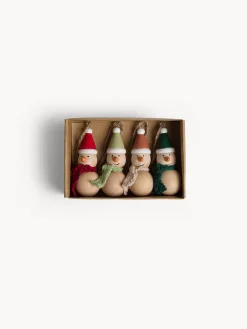 Set di 4 decorazioni a forma di pupazzo di neve
